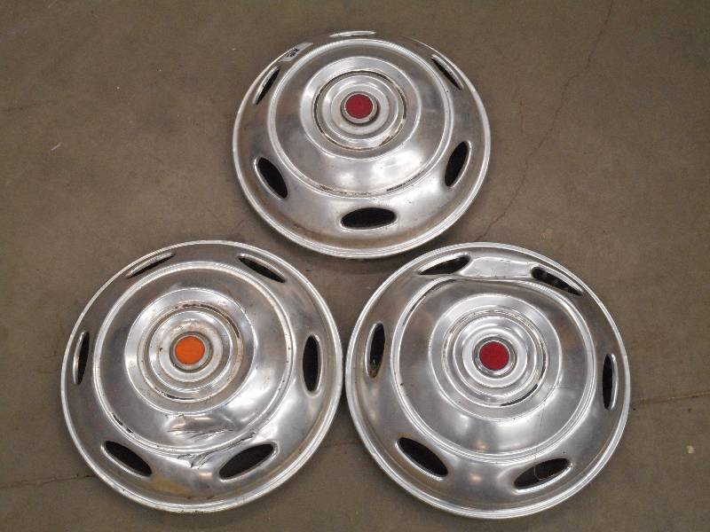 lot 28 image: Set Of (3) Vintage Aluminum Hubcaps...