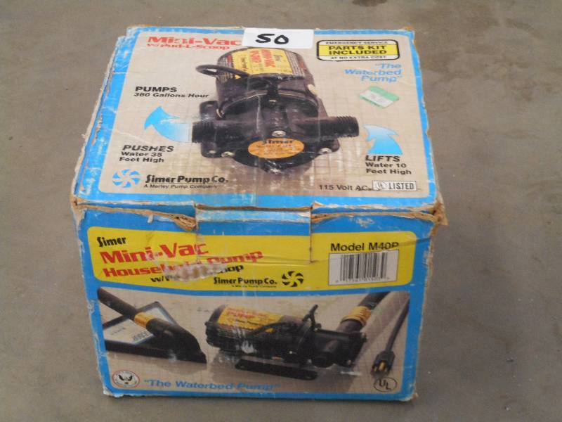 lot 50 image: Mini-Vac Household Pump Set ...