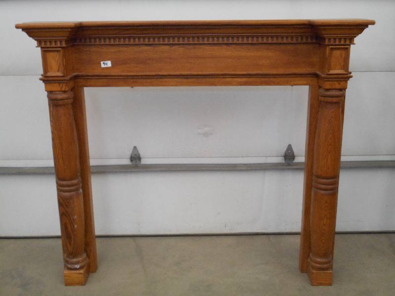 lot 94 image: 78x64 Wood Fireplace Mantel, One-...