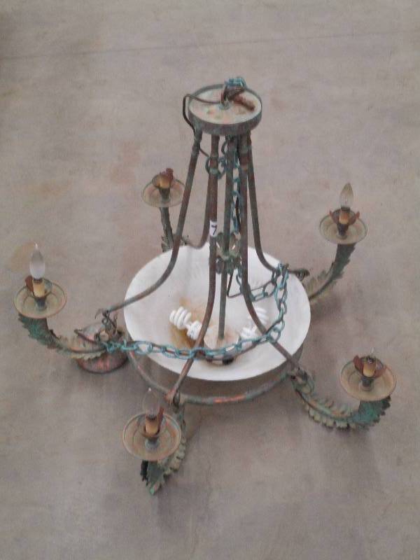 lot 97 image: Copper Chandeleer With Dome, Cracke...