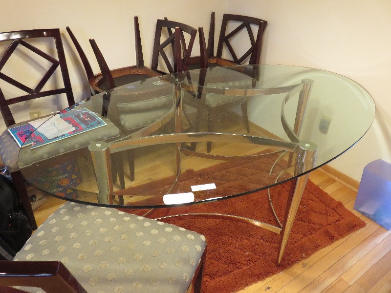 Glass Kitchen Table with 6 chairs