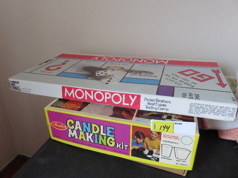 candle making kit and monopoly game