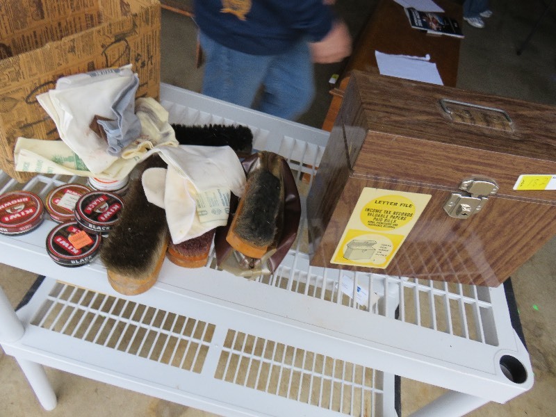 shoe polish lot with metal letter file
