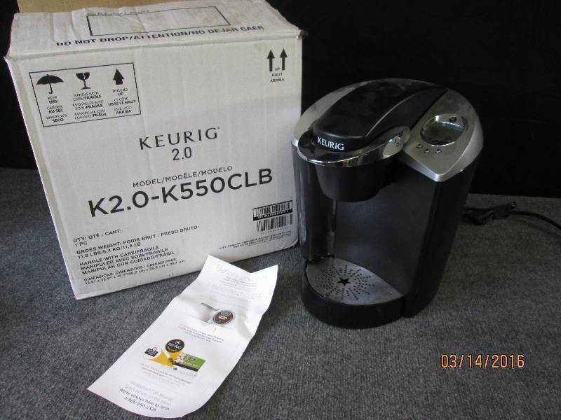 lot 2 image: Keurig 2.0 coffee maker, plugs in a...