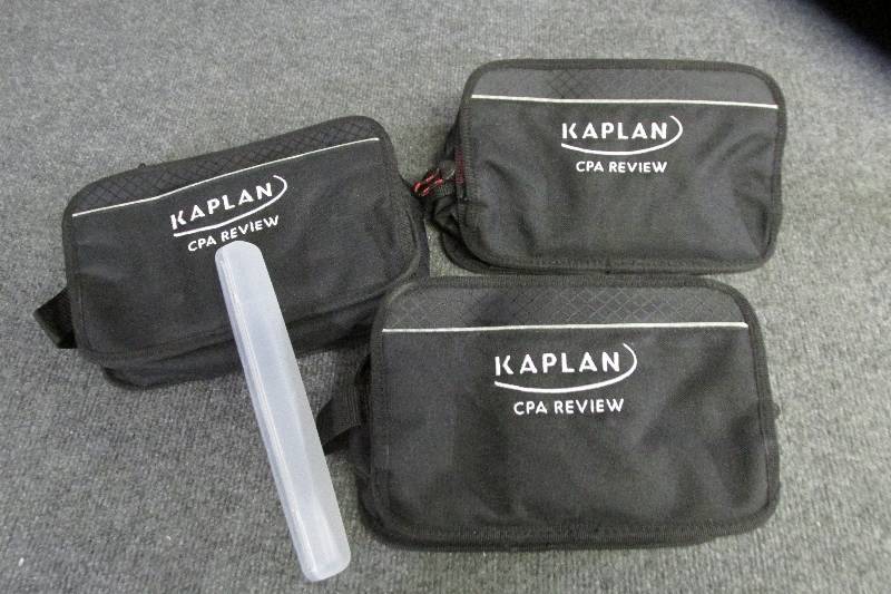 lot 129 image: Lot of 3 Kaplan zippered cases...