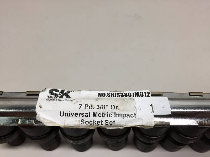 lot 1 image: S-K 7 PC 38 DRIVE UNIVERSAL METRIC IMPACT SOCKET SET 10MM-17MM