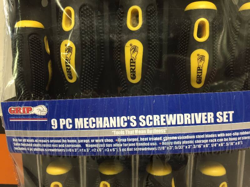 lot 12 image: GRIP 9PC SCREW DRIVER SET