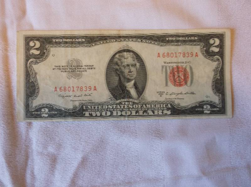 Red Seal 2 Dollar Bill