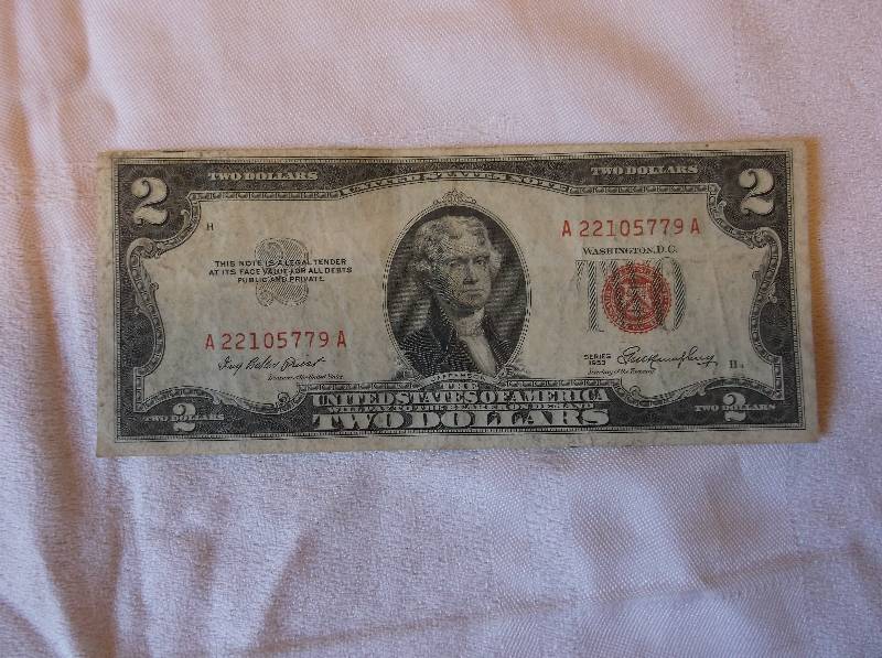 Red Seal 2 Dollar Bill