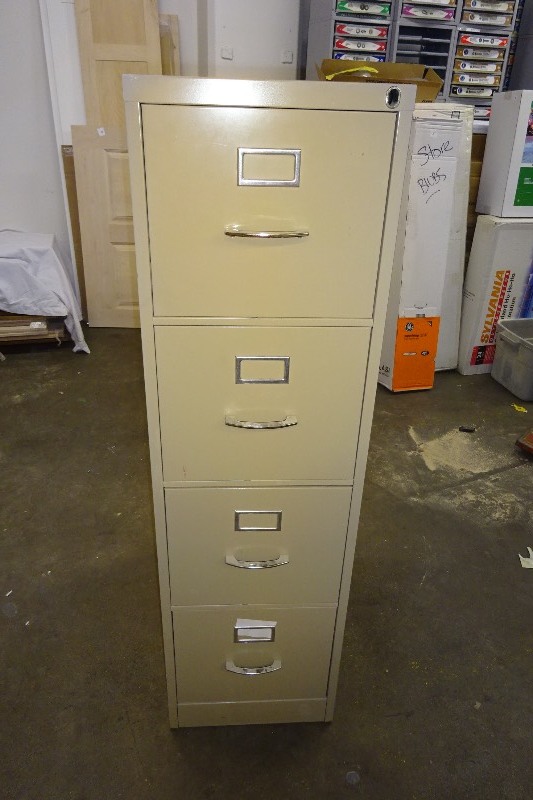 lot 81 image: 4 drawer metal filing cabinet