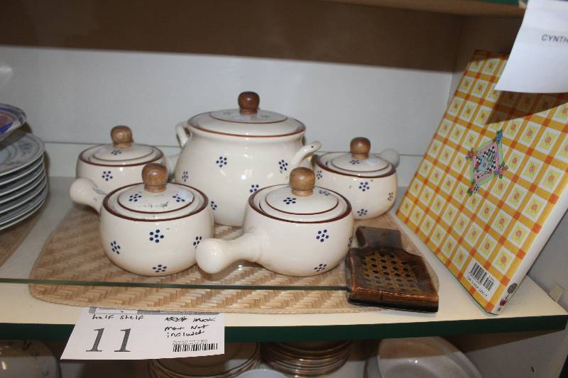 lot 11 image: Half Shelf Lot of Ceramics Mat Not Included