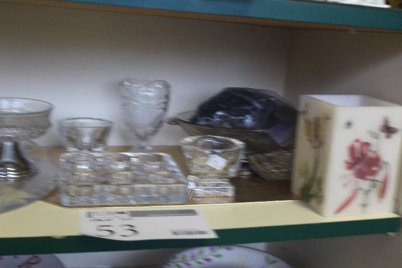 lot 53 image: Shelf Lot of Miscellaneous Glassware