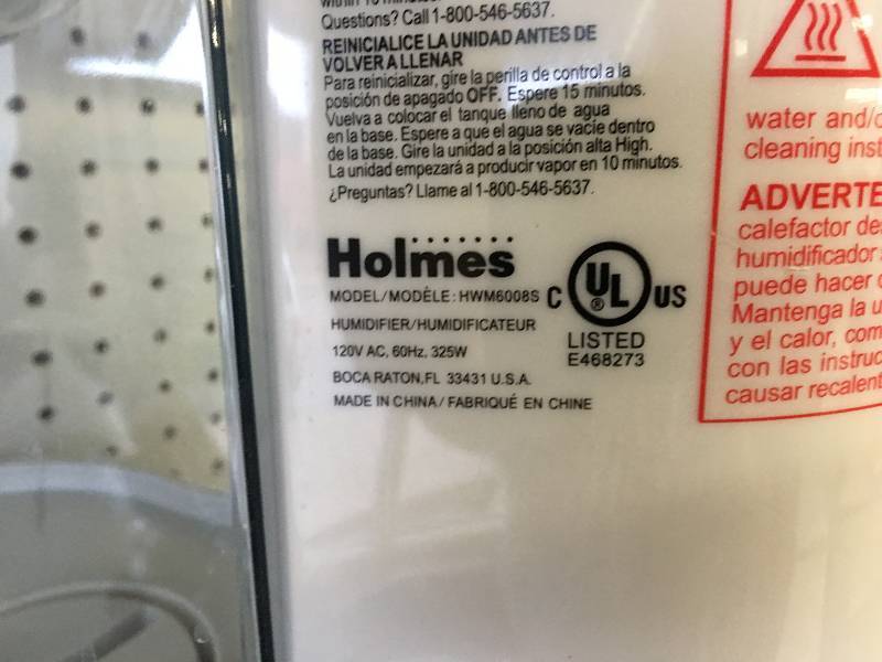lot 4 image: Holmes Warm Mist Humidifier HWM6008-NUM  and  2 sink drain catchers