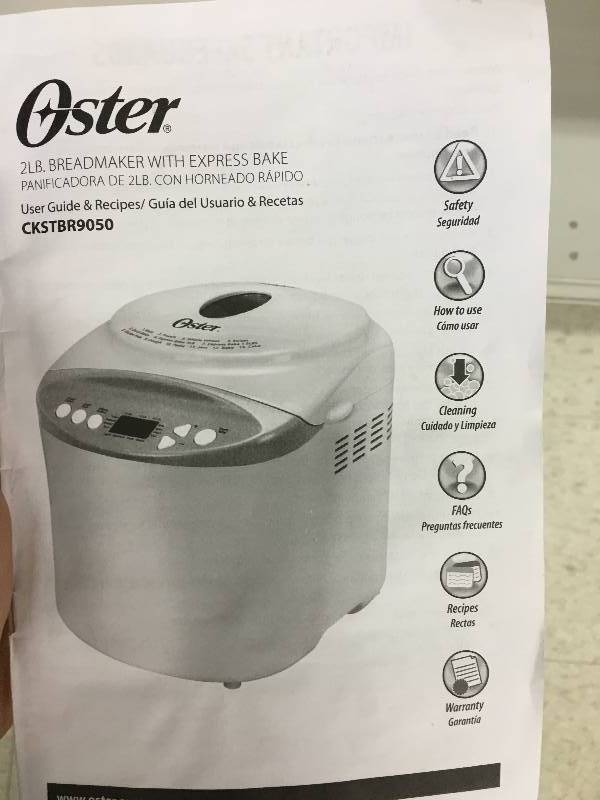 lot 98 image: Oster CKSTBR9050 Expressbake Bread Maker, White Kitchen