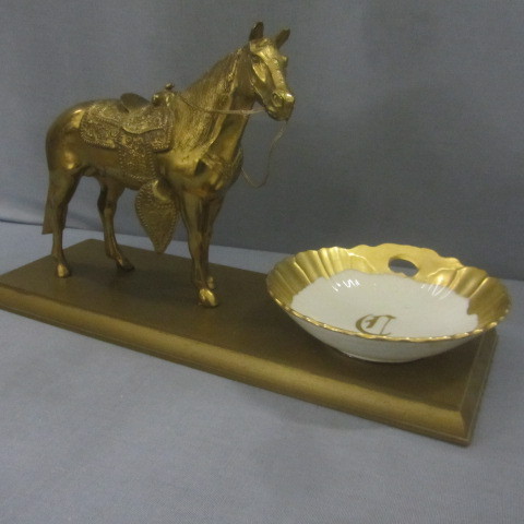lot 143 image: Metal Horse Trophy With Bowl