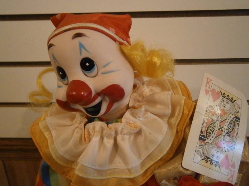 Porcelain Clown FigurineDoll wstand