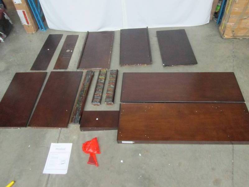lot 3 image: McLeland Design Cherry Media Fireplace Mantel w Faux Sandstone