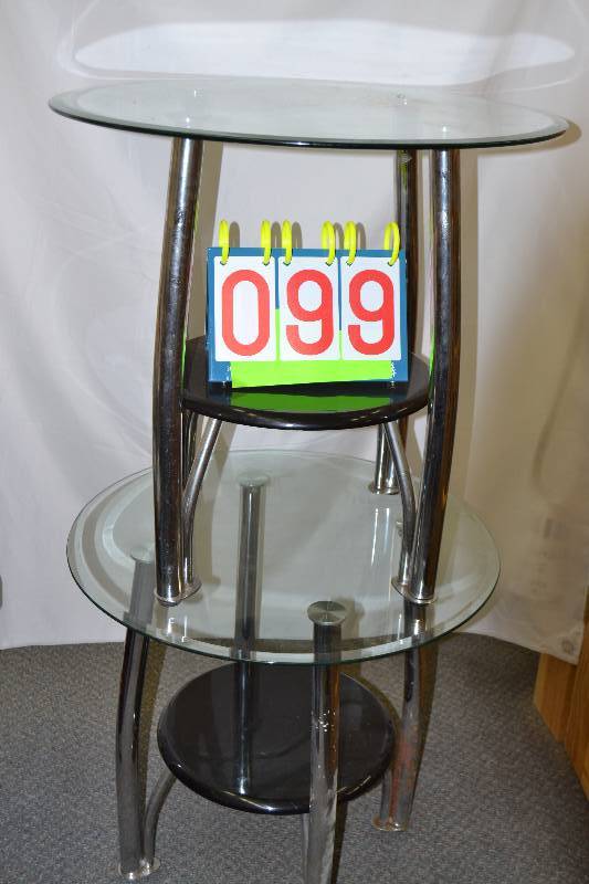 lot 99 image: Glass end tables