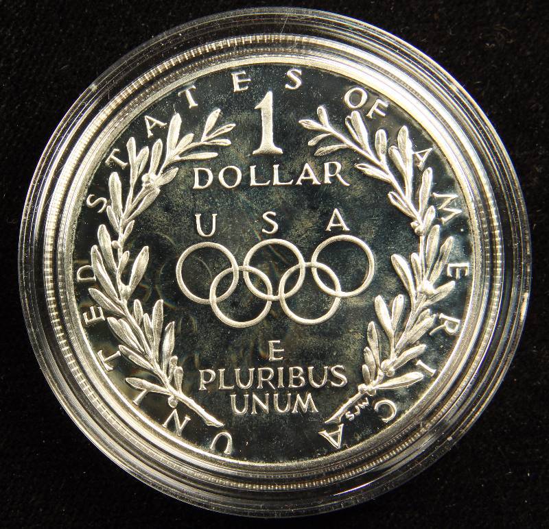 1988-S COMMEMORATIVE OLYMPIC PROOF SILVER DOLLAR IN ORIGINAL GOVERNMENT CAPSULE