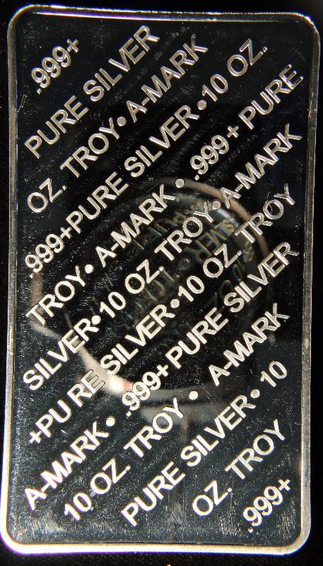 10 TROY Oz. .999 FINE SILVER BAR A-MARK