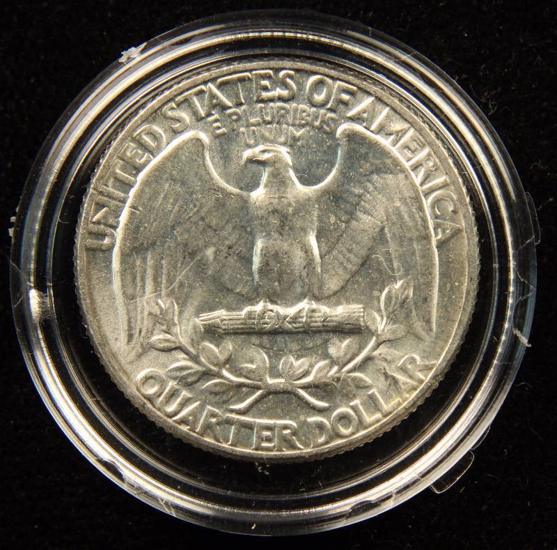 1956 WASHINGTON SILVER QUARTER BU IN HOLDER
