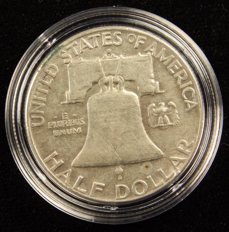 1962-D FRANKLIN SILVER HALF DOLLAR IN AIRTITE  HOLDER