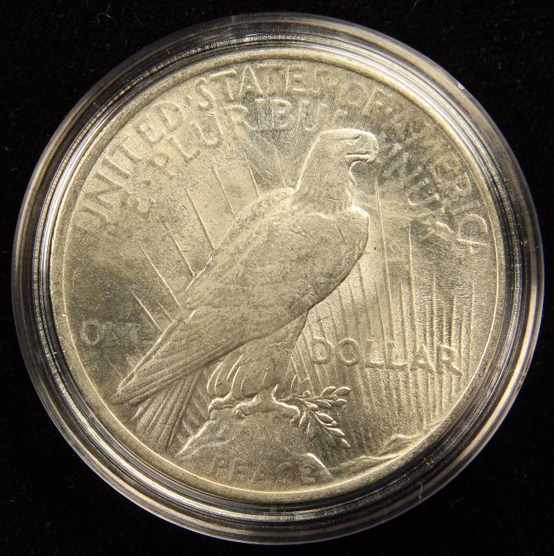 1922 PEACE SILVER DOLLAR AU IN AIRTITE HOLDER