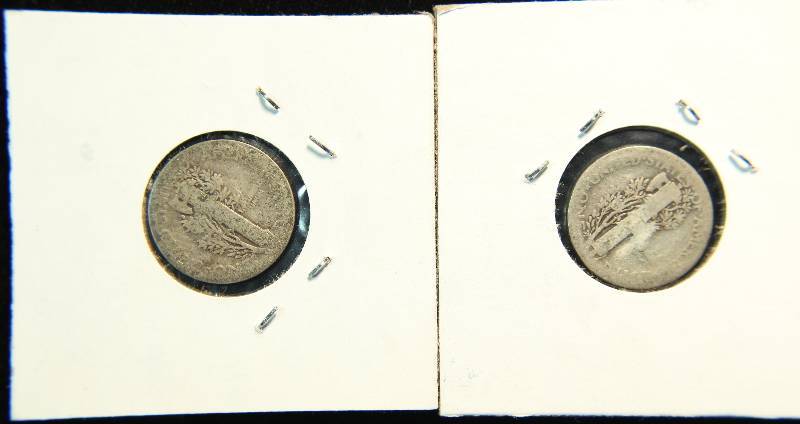 LOT OF 2 MERCURY DIMES 1918 & 1919
