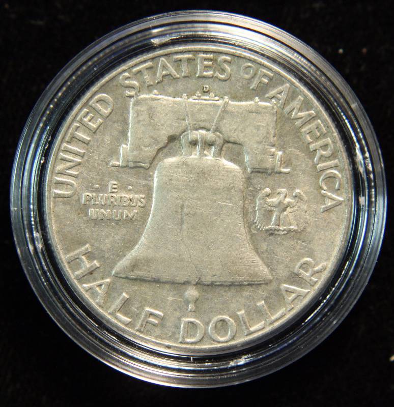 1962-D FRANKLIN SILVER HALF DOLLAR IN AIRTITE HOLDER