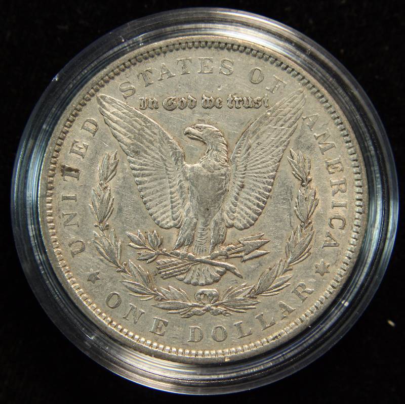 1879 MORGAN SILVER DOLLAR XF IN AIRTITE HOLDER