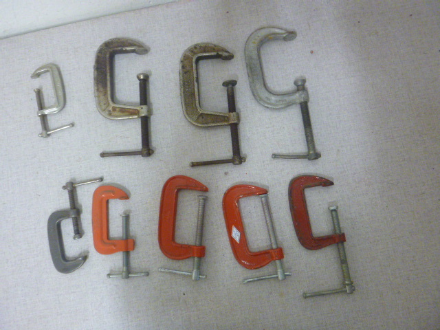 lot 17 image: 9 Miscellaneous C-Clamps