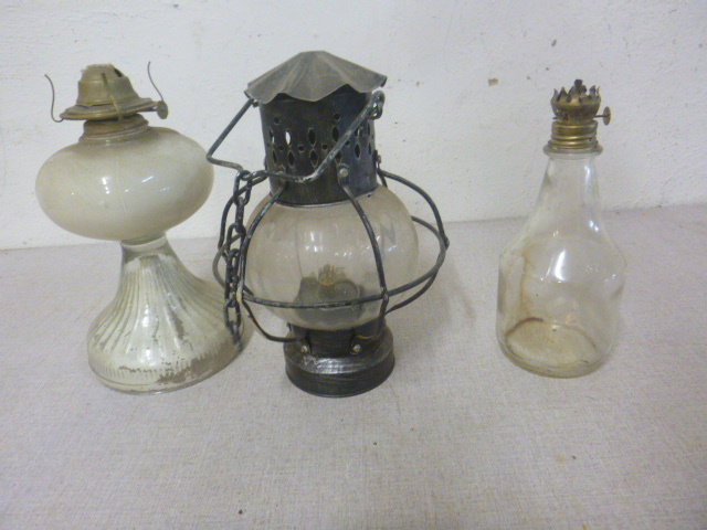 lot 42 image: 3 Oil Lamps