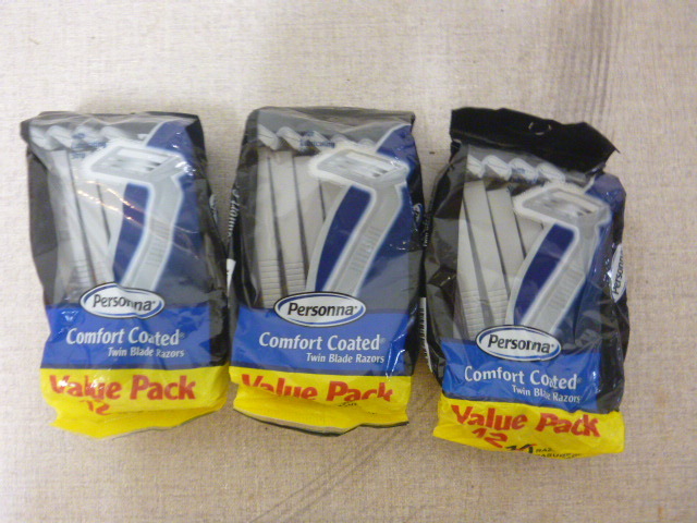 lot 85 image: 3 Packs of 12 Personna Comfort Coated Razors