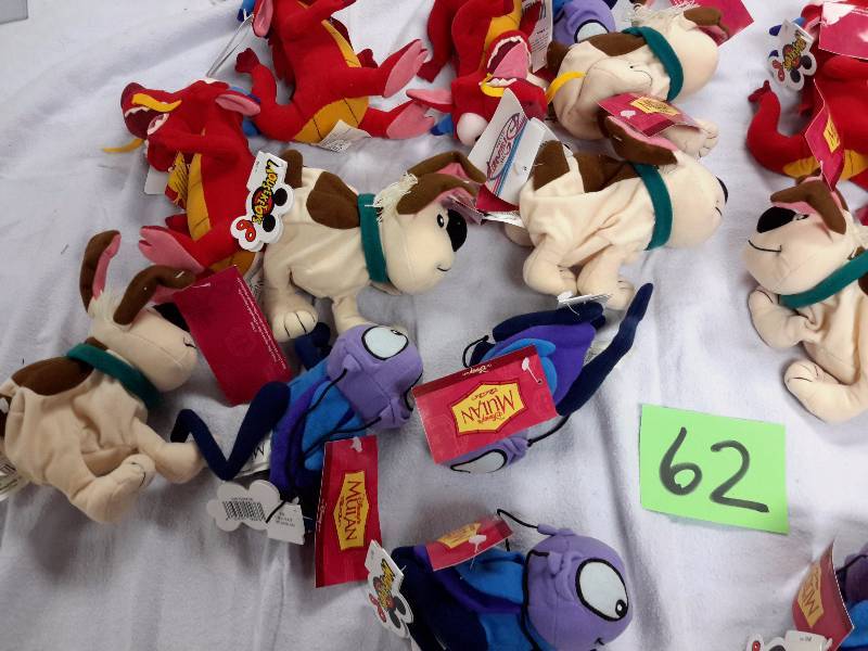 Misc. Disney Bean Bag, Plush Toys as pictured. See last picture of the group for description