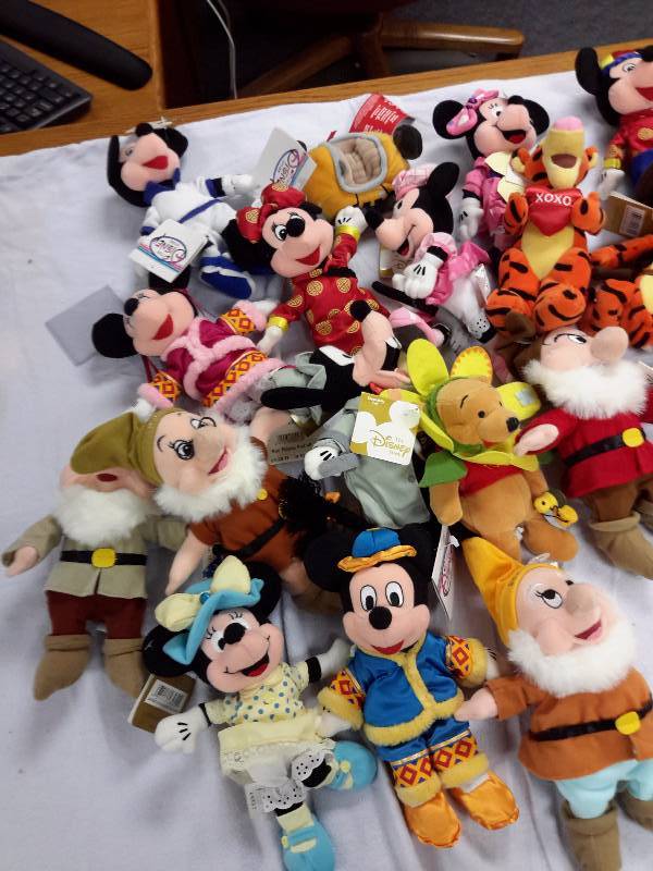 Misc. Disney Bean Bag, Plush Toys as pictured. See last picture of the group for description