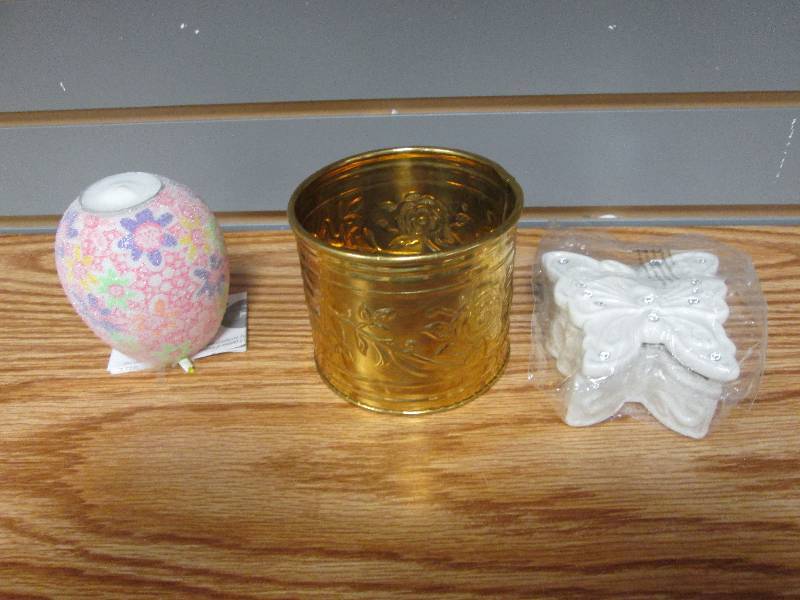 Tealight holder, Gold metal decor, ...