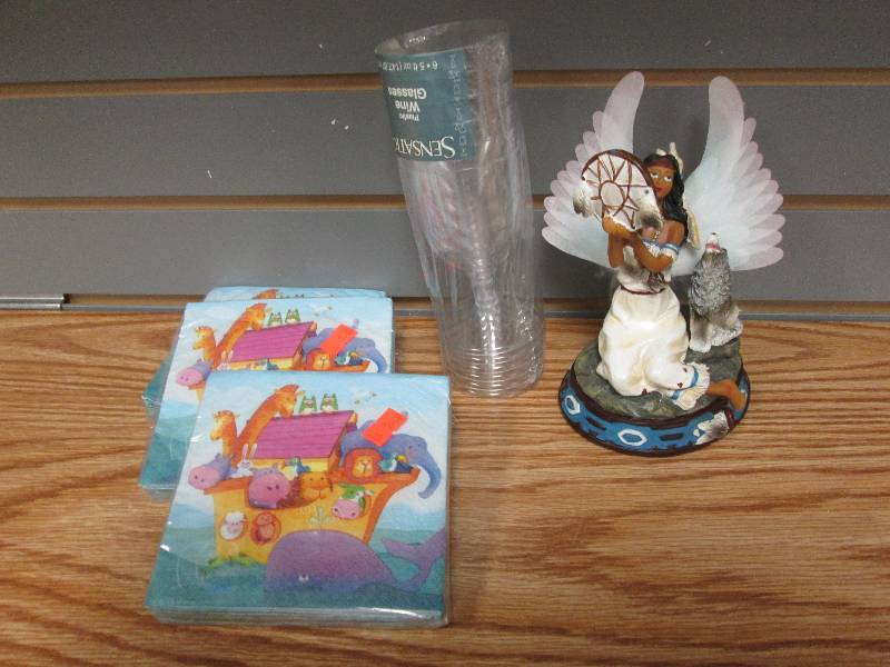 Native figurine, wine glasses, 3 pk...