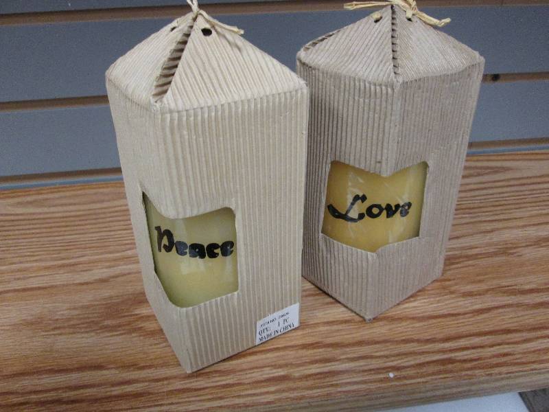 Peace , Love oriental candles...