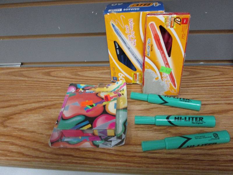 Bic 60 Round Stic pens blue, 10 red...