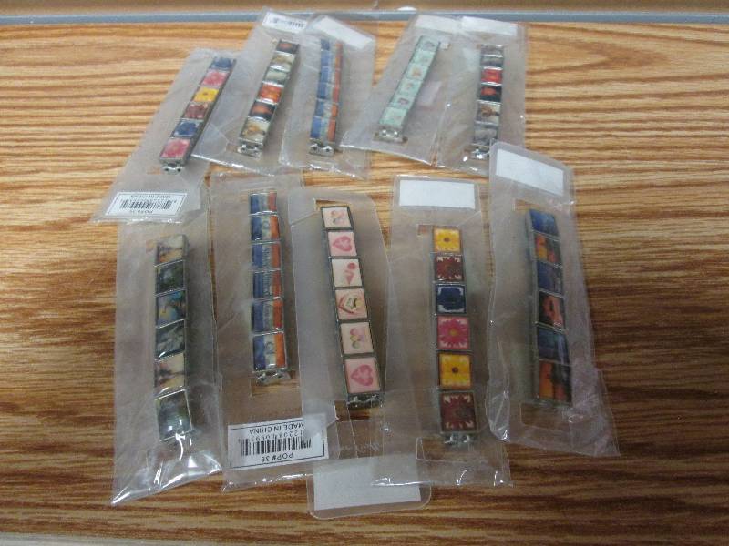 Lot of 10 elastic metal tile bracel...