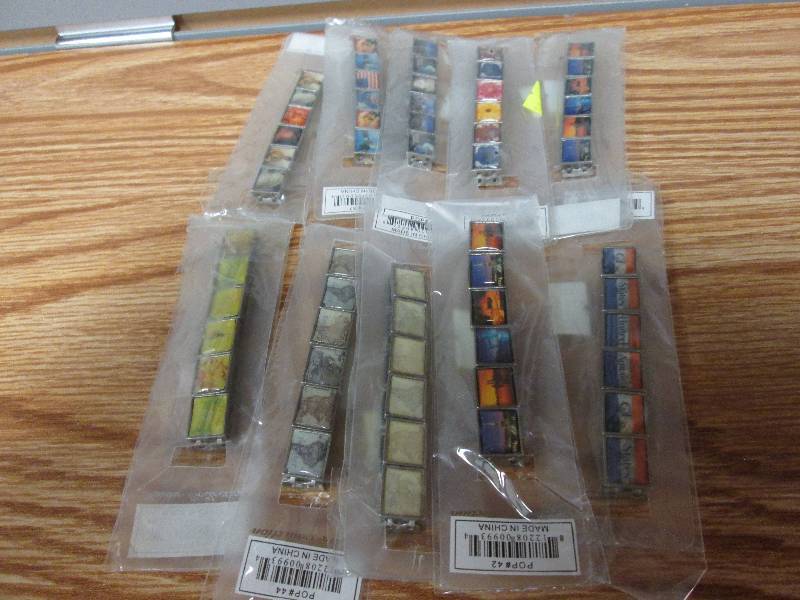 Lot of 10 elastic metal tile bracel...