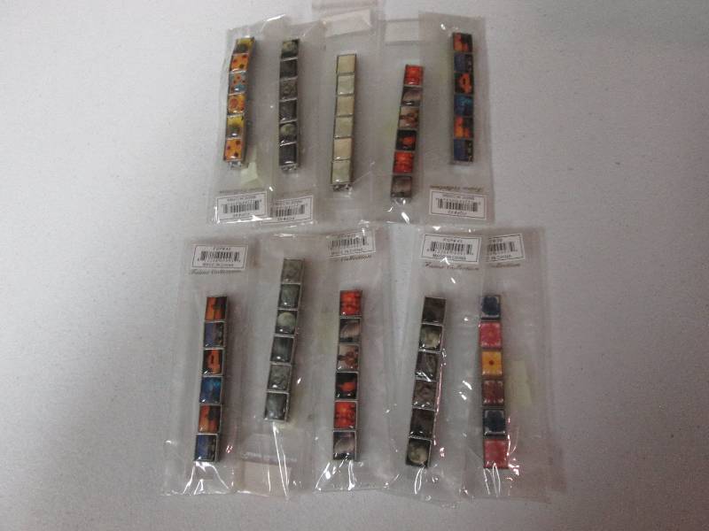 Lot of 10 elastic metal tile bracel...