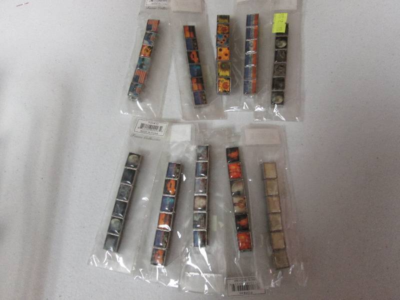 Lot of 10 elastic metal tile bracel...