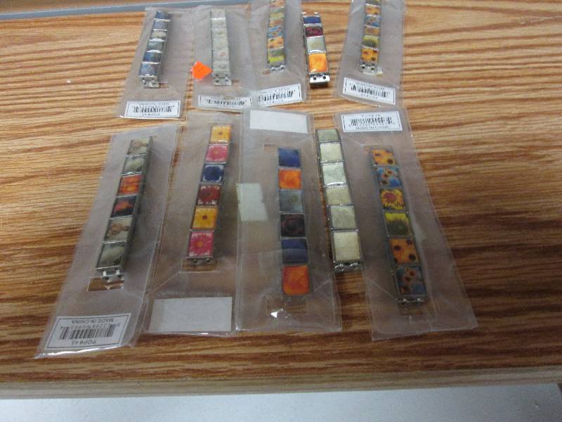 Lot of 10 elastic metal tile bracel...