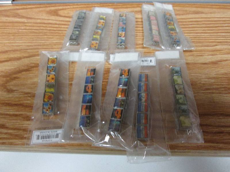 Lot of 10 elastic metal tile bracel...