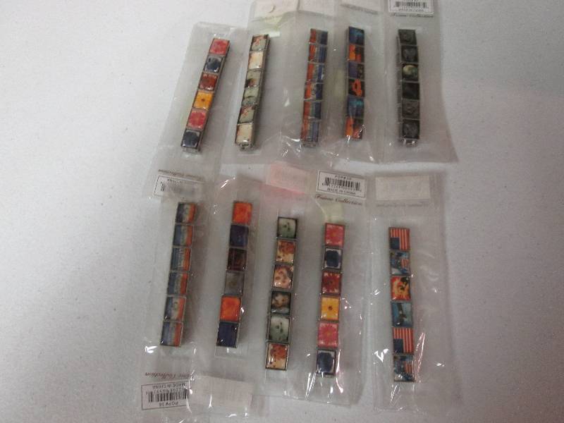 Lot of 10 elastic metal tile bracel...