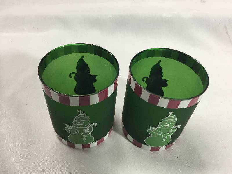 2 - Snowman Candle Holders