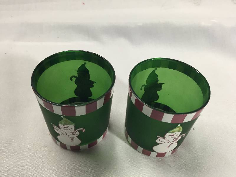 2 - Snowman Candle Holders