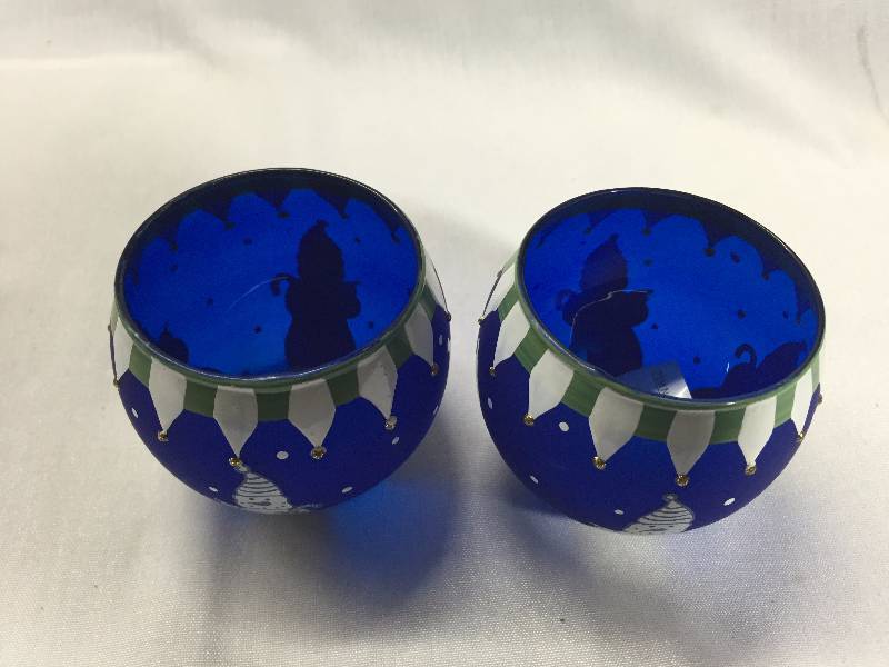2 - Snowman Candle Holders