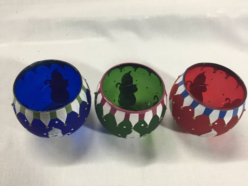 3 - Snowman Candle Holders